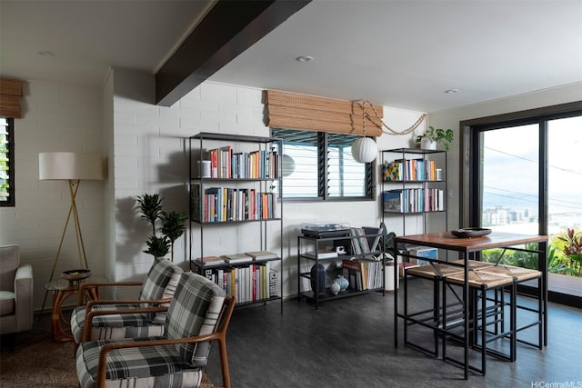 1875 Kualono St, Honolulu, HI 96817 - dining area with concrete block wall