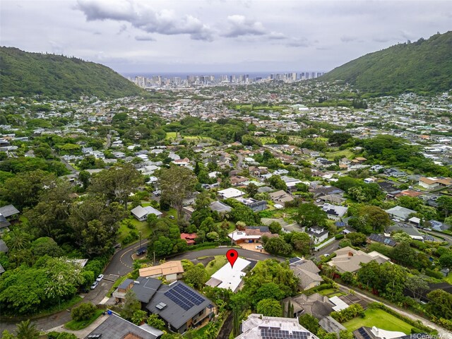 3657 Woodlawn Dr, Honolulu, HI 96822 - aerial view of property and surrounding area with mountains