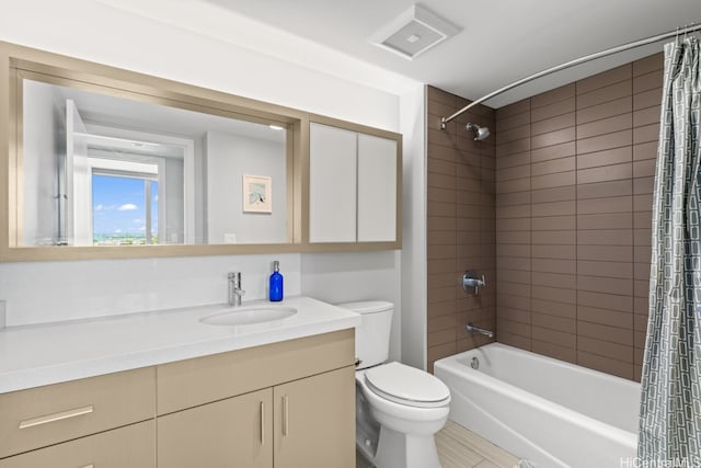 600 Ala Moana Blvd Unit 1101, Honolulu, HI 96813 - bathroom with vanity, toilet, and shower / bathtub combination with curtain