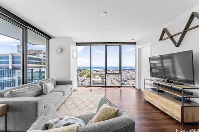 600 Ala Moana Blvd Unit 1101, Honolulu, HI 96813 - living area with floor to ceiling windows and wood finished floors