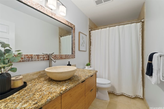 389D Kaelepulu Dr Unit 1504, Kailua, HI 96734 - bathroom with vanity, toilet, tile patterned flooring, and curtained shower