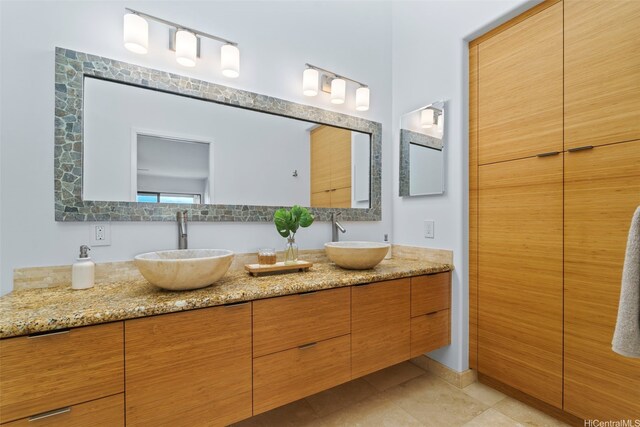 389D Kaelepulu Dr Unit 1504, Kailua, HI 96734 - bathroom featuring double vanity and tile patterned floors