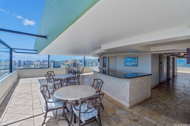 343 Hobron Ln Unit L103, Honolulu, HI 96815 - view of patio / terrace with a skyline view