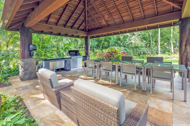 1551 Ala Wai Blvd Unit 2906, Honolulu, HI 96815 - view of patio with outdoor dining space, a gazebo, and an outdoor living space