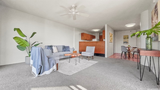 60 N Beretania St Unit 1702, Honolulu, HI 96817 - living area featuring carpet and ceiling fan