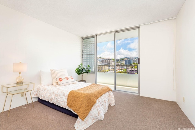 1122 Elm St Unit 809, Honolulu, HI 96814 - bedroom featuring carpet flooring, access to exterior, and floor to ceiling windows