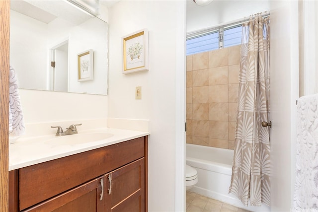 1122 Elm St Unit 809, Honolulu, HI 96814 - full bathroom with vanity, shower / bath combination with curtain, and tile patterned floors