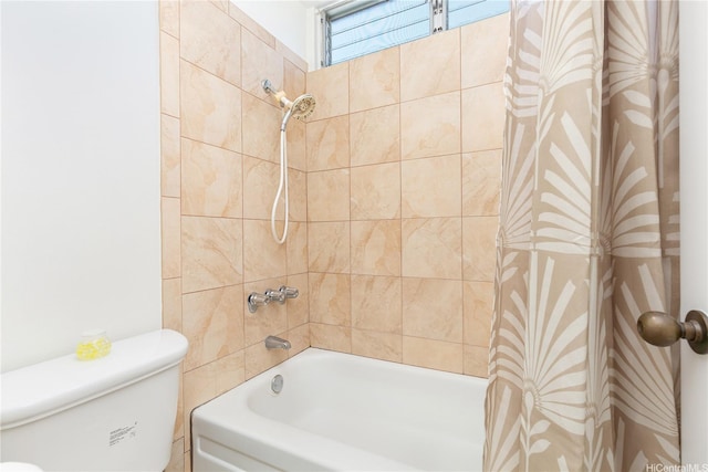 1122 Elm St Unit 809, Honolulu, HI 96814 - bathroom featuring shower / tub combo with curtain and toilet