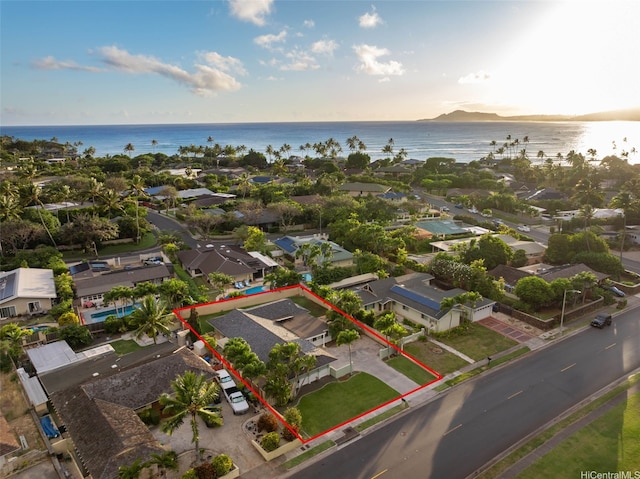 464 Poipu Dr, Honolulu, HI 96825 - aerial view of residential area with a large body of water and property parcel outlined