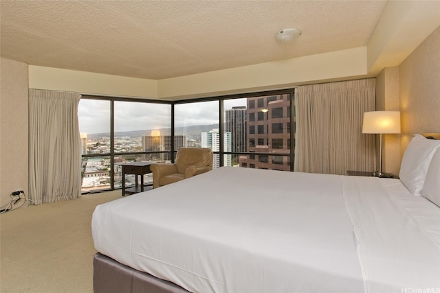 1088 Bishop St Unit 2201, Honolulu, HI 96813 - carpeted bedroom with a city view and a textured ceiling