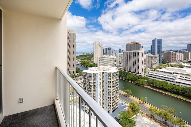 400 Hobron Ln Unit 2412, Honolulu, HI 96815 - balcony with a water view and a view of skyline