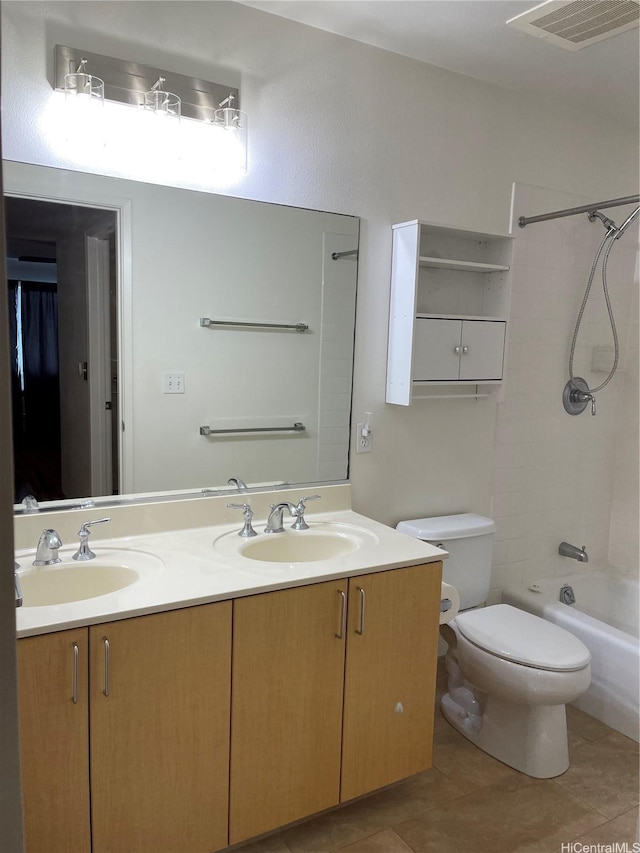 95-965 Ukuwai St Unit 3602, Mililani, HI 96789 - bathroom featuring double vanity, tile patterned floors, and shower / washtub combination