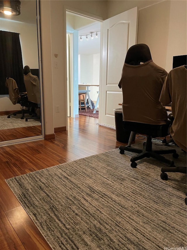 95-965 Ukuwai St Unit 3602, Mililani, HI 96789 - home office featuring wood finished floors and track lighting