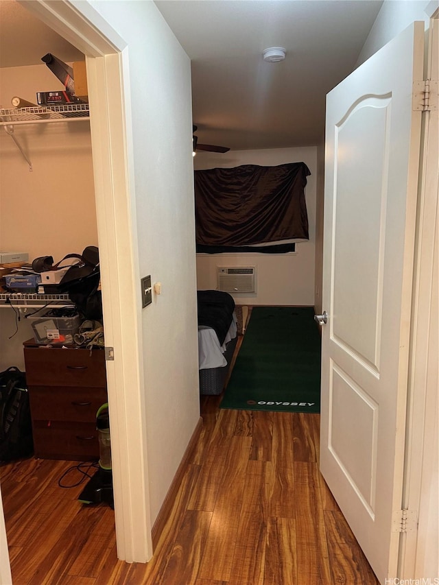 95-965 Ukuwai St Unit 3602, Mililani, HI 96789 - corridor featuring wood finished floors and a wall mounted air conditioner