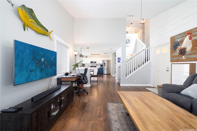 91-1013 Kailike St, Ewa Beach, HI 96706 - office area featuring dark wood-style floors and a towering ceiling