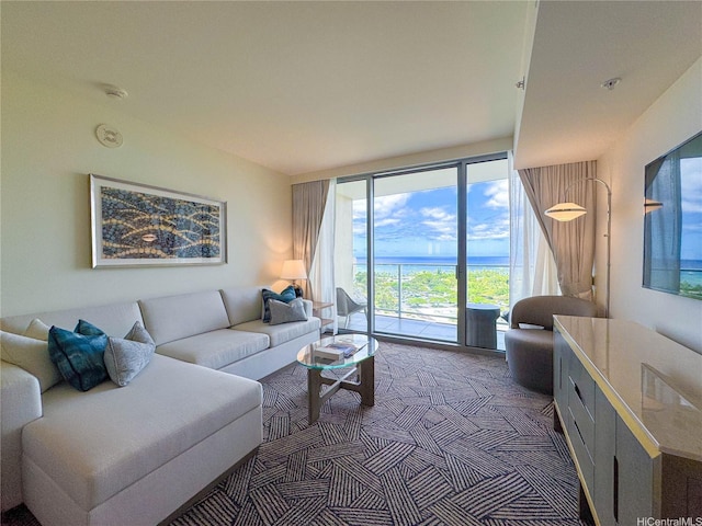383 Kalaimoku St Unit 1807, Honolulu, HI 96815 - carpeted living room with a water view