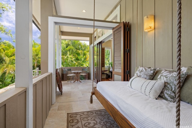 876 Aalapapa Dr Unit B, Kailua, HI 96734 - bedroom featuring stone tile flooring