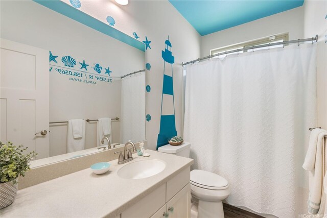 801 Kakala St Unit 50, Kapolei, HI 96707 - bathroom featuring vanity, toilet, and a shower with shower curtain