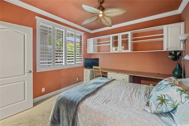 92-1037D Koio Dr Unit M1-4, Kapolei, HI 96707 - bedroom with carpet flooring, crown molding, baseboards, and a ceiling fan