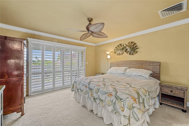 92-1037D Koio Dr Unit M1-4, Kapolei, HI 96707 - carpeted bedroom with access to outside, crown molding, and a ceiling fan