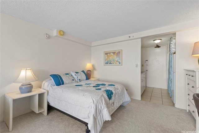 445 Seaside Ave Unit 3704, Honolulu, HI 96815 - carpeted bedroom with a textured ceiling and tile patterned floors