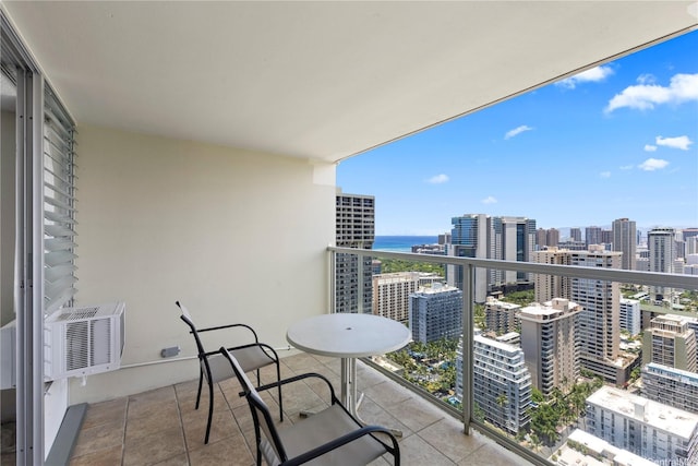 445 Seaside Ave Unit 3704, Honolulu, HI 96815 - balcony featuring a view of city, a water view, and cooling unit