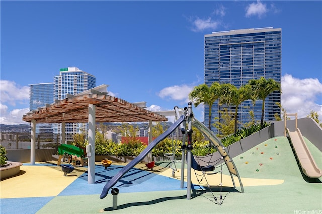 1001 Queen St Unit 1815, Honolulu, HI 96814 - view of jungle gym featuring a pergola