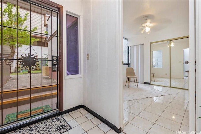 98-380 Koauka Loop Unit 304, Aiea, HI 96701 - entryway featuring light tile patterned floors, ceiling fan, and baseboards