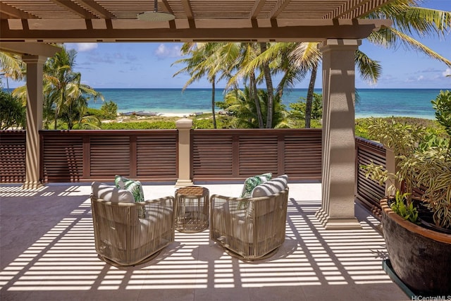 958 Mokulua Dr, Kailua, HI 96734 - view of patio featuring a pergola and a water view