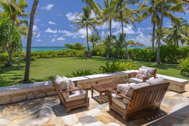 958 Mokulua Dr, Kailua, HI 96734 - view of patio with a water view