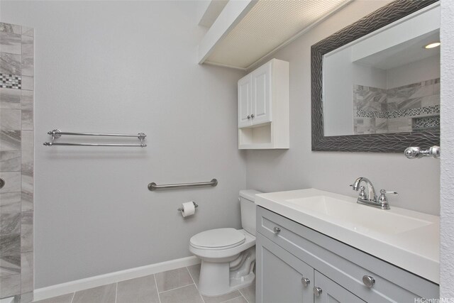 95-1030 Ainamakua Dr Unit 4, Mililani, HI 96789 - full bath with vanity, tiled shower, toilet, tile patterned flooring, and baseboards