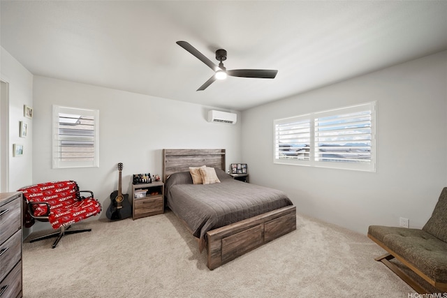 91-1811 Kapeku Loop, Ewa Beach, HI 96706 - carpeted bedroom featuring a wall unit AC and a ceiling fan
