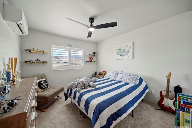 91-1811 Kapeku Loop, Ewa Beach, HI 96706 - carpeted bedroom featuring an AC wall unit and ceiling fan