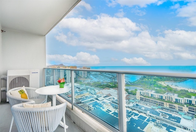 1391 Kapiolani Blvd Unit 4111, Honolulu, HI 96814 - balcony featuring a cooling unit and a water view