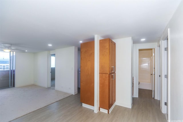801 Ala Nioi Pl Unit 706, Honolulu, HI 96818 - hallway featuring light wood-type flooring, baseboards, and recessed lighting