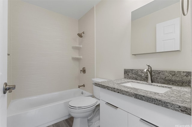 98-297 Ualo St Unit W1, Aiea, HI 96701 - bathroom with vanity, shower / bath combination, toilet, and wood finished floors