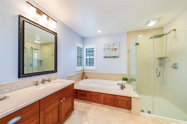 91-1099 Waikai St, Ewa Beach, HI 96706 - full bath featuring a stall shower, a garden tub, and vanity