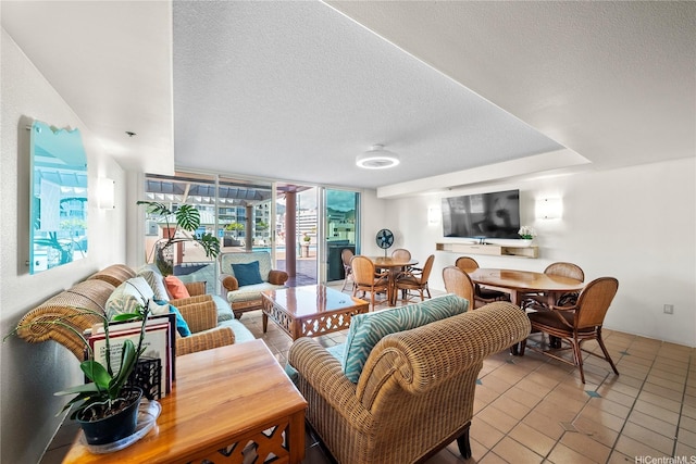 801 S King St Unit 1109, Honolulu, HI 96813 - tiled living room with a textured ceiling