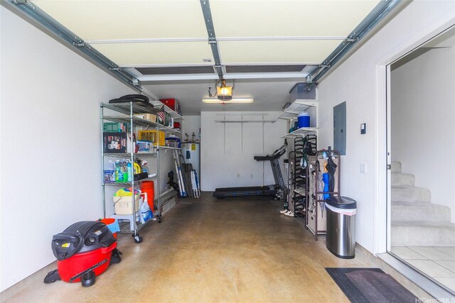 95-955 Ukuwai St Unit 1703, Mililani, HI 96789 - garage featuring a garage door opener, electric panel, and water heater