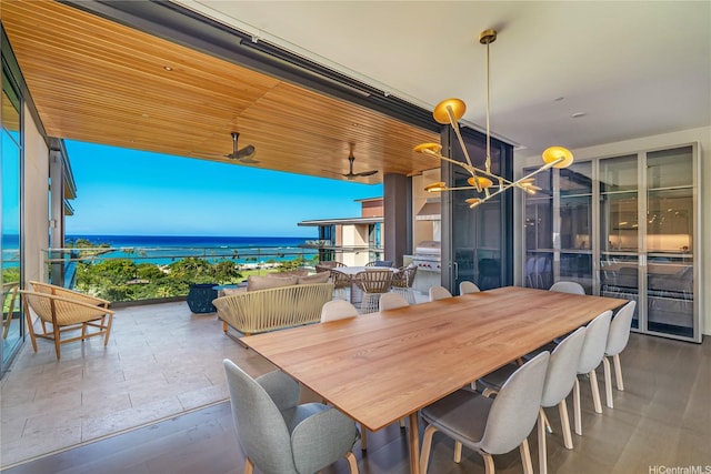 1388 Ala Moana Blvd Unit 8805, Honolulu, HI 96814 - dining space featuring a water view
