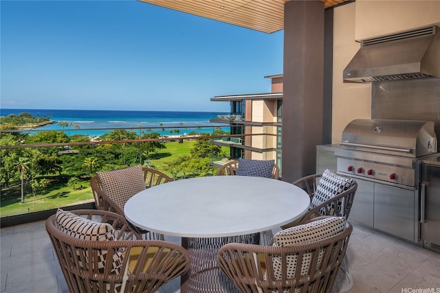 1388 Ala Moana Blvd Unit 8805, Honolulu, HI 96814 - balcony with outdoor dining space and a water view