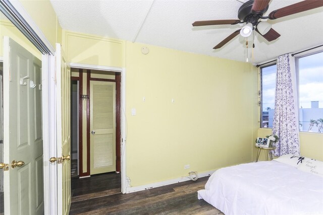 94-249 Waikele Rd Unit B209, Waipahu, HI 96797 - bedroom featuring wood finished floors, baseboards, and a ceiling fan
