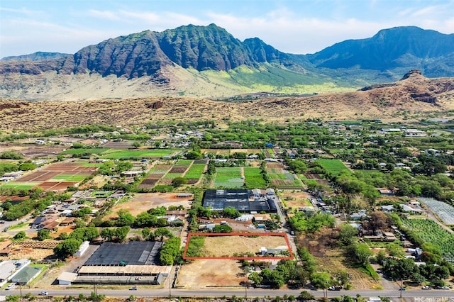 86-524 Halona Rd Unit A, Waianae, HI 96792 - aerial view of property's location with property parcel outlined and a mountainous background