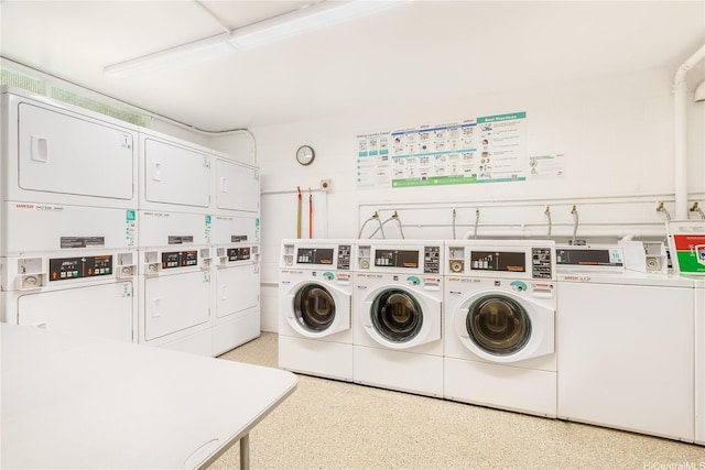 1519 Kaumualii St Unit 316, Honolulu, HI 96817 - community laundry with stacked washing machine and dryer and washer and clothes dryer