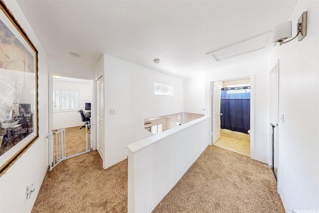 91-215 Keonekapu Pl, Ewa Beach, HI 96706 - corridor with light colored carpet, attic access, healthy amount of natural light, and an upstairs landing
