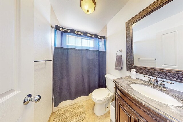 91-215 Keonekapu Pl, Ewa Beach, HI 96706 - bathroom featuring vanity, toilet, shower / bathtub combination with curtain, and tile patterned floors