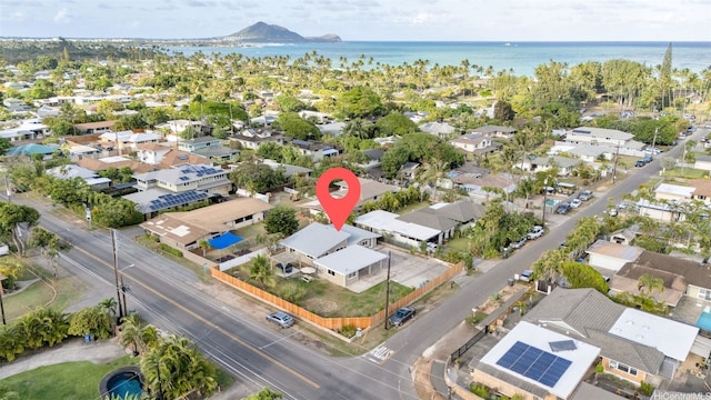 174 Hauoli St, Kailua, HI 96734 - aerial overview of property's location with a nearby body of water and nearby suburban area