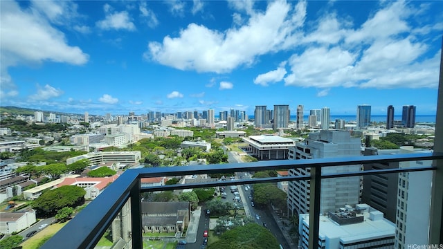 1200 Queen Emma St Unit 2804, Honolulu, HI 96813 - balcony with a skyline view and a water view