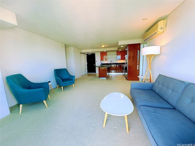 1200 Queen Emma St Unit 2804, Honolulu, HI 96813 - living area featuring light colored carpet and an AC wall unit