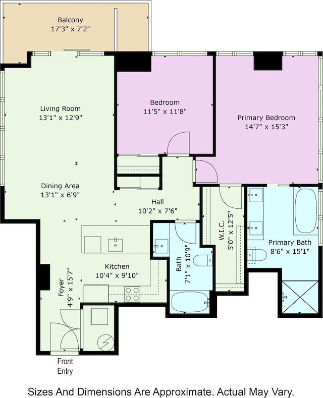 629 Keeaumoku St Unit 2912, Honolulu, HI 96814 - home floor plan